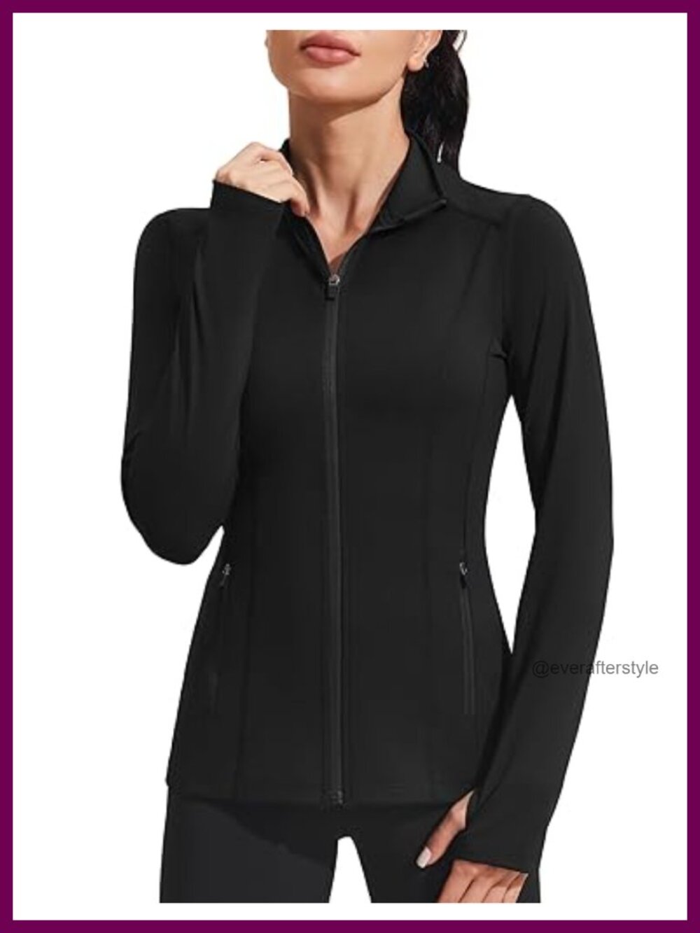 Women's Slim Fit Full Zip Athletic Workout Jacket